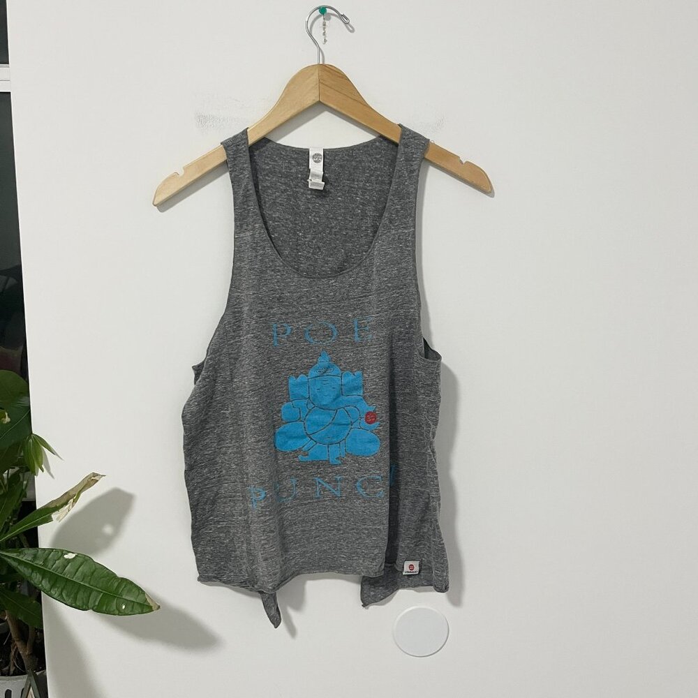 Poe Yoga Poe Punch Gray Logo Workout Tank Size XS